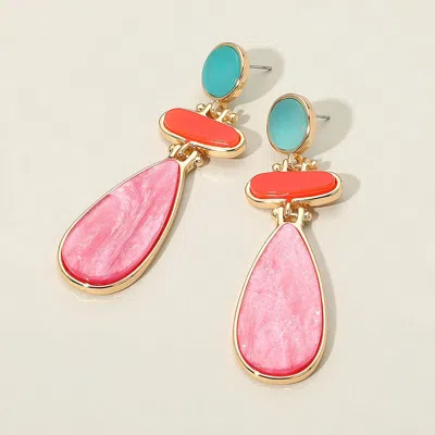 Fashnzfab Abstract Glittered Resin Dangle Earrings In Multi