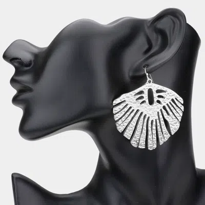 Fashnzfab Abstract Hammered Metal Dangle Earrings In Black