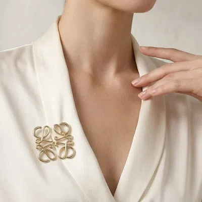 Fashnzfab Abstract Letter Pin Brooch In Gold