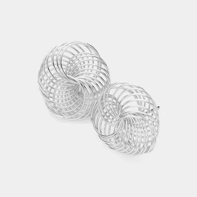 Fashnzfab Abstract Meatal Wire Earrings In Metallic
