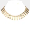 Fashnzfab Abstract Metal Bar Collar Necklace In Gold