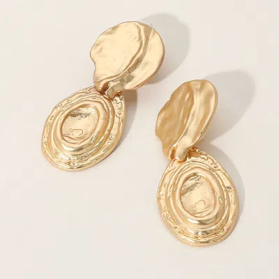 Fashnzfab Abstract Metal Dangle Earrings In Gold
