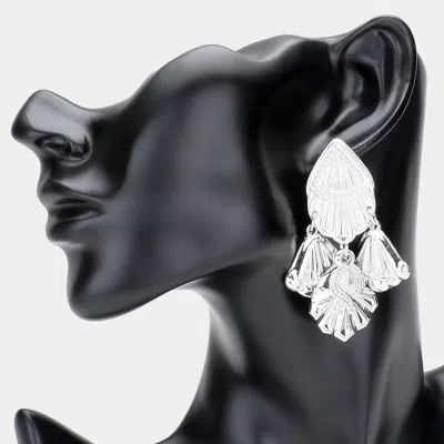 Fashnzfab Abstract Metal Dangle Earrings In White