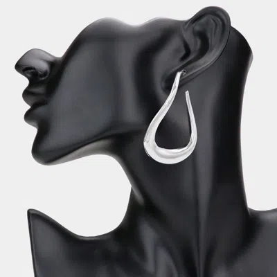 Fashnzfab Abstract Metal Earrings - Rhodium In Multi