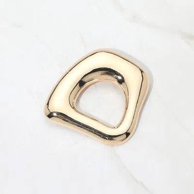 Fashnzfab Abstract Metal Geometric Hollow Pin Brooch In Gold