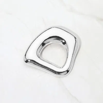 Fashnzfab Abstract Metal Geometric Hollow Pin Brooch In Silver
