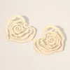 Fashnzfab Abstract Metal Heart Swirl Earrings In Gold