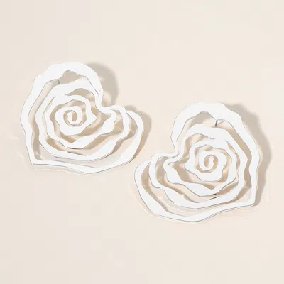 Fashnzfab Abstract Metal Heart Swirl Earrings In Multi