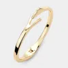 Fashnzfab Abstract Metal Hinged Bangle Bracelet Gold In Gold