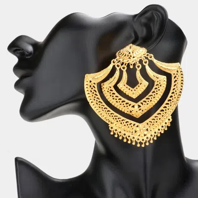 Fashnzfab Abstract Metal Link Statement Dangle Earrings In Gold