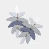 Fashnzfab Abstract Metal Plate Leaf Link Earrings - Gray In Multi