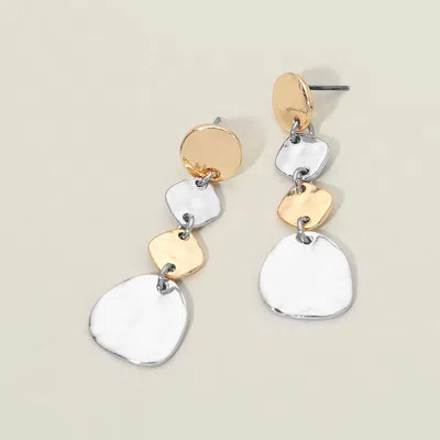 Fashnzfab Abstract Metal Plated Link Drop Earrings In Silver