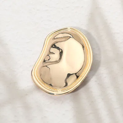 Fashnzfab Abstract Metal Statement Pin Brooch In Gold