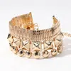 Fashnzfab Abstract Metal Wide Bracelet Gold In Gold