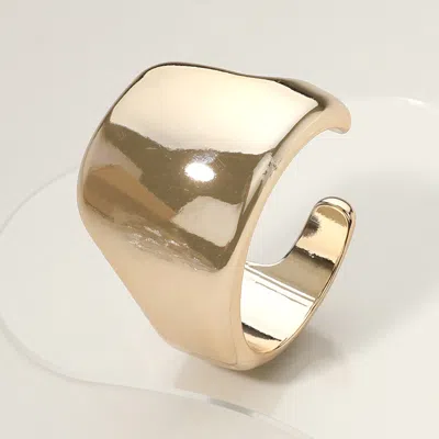 Fashnzfab Abstract Metal Wide Cuff Bracelet Gold