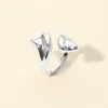 Fashnzfab Abstract Open Adjustable Stainless Steel Ring In Metallic
