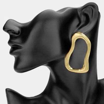 Fashnzfab Abstract Open Metal Shape Statement Earrings In Black
