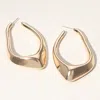Fashnzfab Abstract Open Teardrop Hoop Earrings In Gold