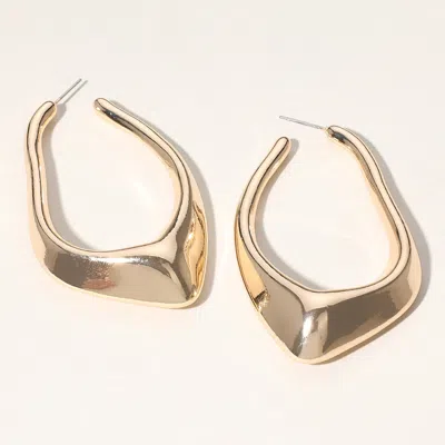 Fashnzfab Abstract Open Teardrop Hoop Earrings In Gold