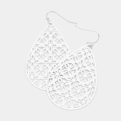 Fashnzfab Abstract Pattern Teardrop Metal Filigree Dangle Earrings In Multi