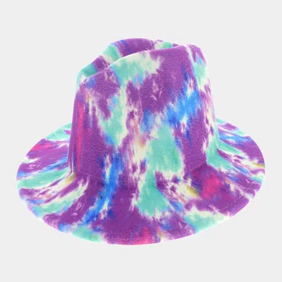 Fashnzfab Abstract Patterned Panama Hat In Purple