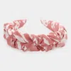 Fashnzfab Abstract Patterned Pleated Headband In Pink