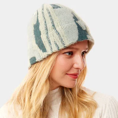 Fashnzfab Abstract Patterned Soft Fabric Bucket Hat In Beige