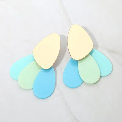 Fashnzfab Abstract Petal Drop Earrings In Multi