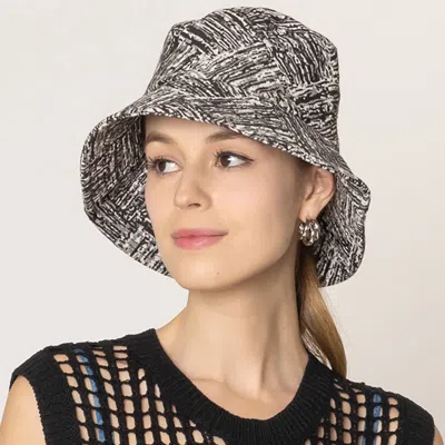 Fashnzfab Abstract Print Bucket Hat In Silver
