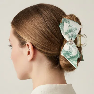 Fashnzfab Abstract Printed Bow Hair Claw Clips In Black