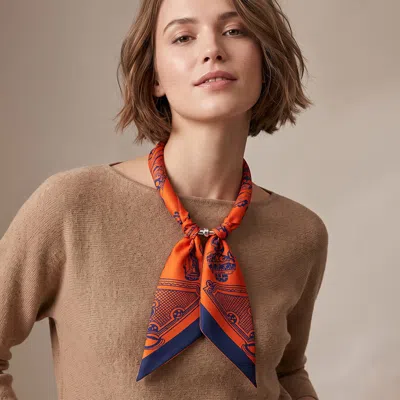 Fashnzfab Abstract Printed Bow Knot Fabric Scarf Magnetic Necklace In Multi