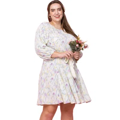 Fashnzfab Abstract Printed Mini Swing Woven Dress In White