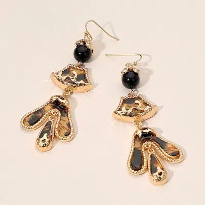 Fashnzfab Abstract Sculpted Dop Earrings In Black