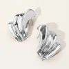 Fashnzfab Abstract Sculpted Fan Metal Earrings In Multi