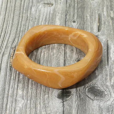 Fashnzfab Abstract Square Celluloid Acetate Bangle Bracelet In Neutral