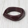 Fashnzfab Abstract Square Resin Bangle Bracelet - Wine In Brown