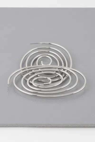 Fashnzfab Abstract Swirl Stud Earrings In Silver