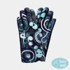 Fashnzfab Abstract Swirl Yarn Embroidered Smart Touch Gloves In Blue