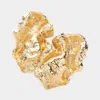Fashnzfab Abstract Textured Clip On Earrings In Gold