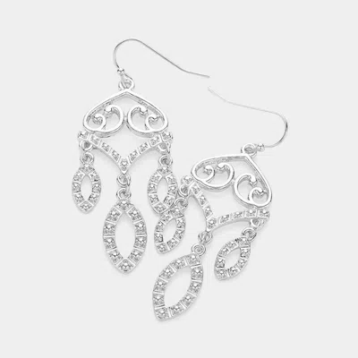 Fashnzfab Abstract Textured Metal Dangle Earrings In Metallic