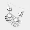 Fashnzfab Abstract Textured Metal Disc Link Dangle Earrings In Multi
