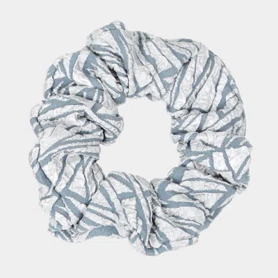 Fashnzfab Abstract Textured Scrunchie Hairband In Gray