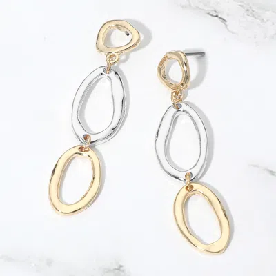 Fashnzfab Abstract Triple Open Oval Link Drop Earrings In Multi