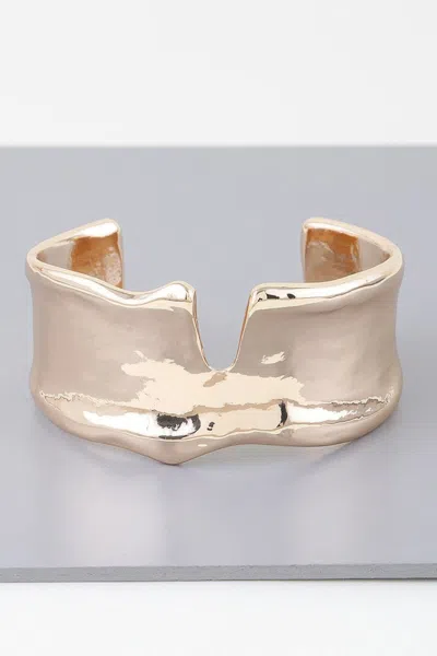 Fashnzfab Abstract Wave Cuff Bracelet In Gold