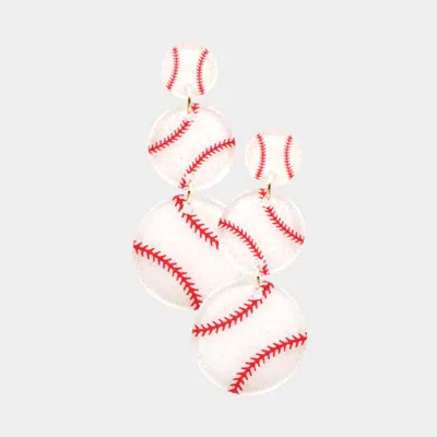 Fashnzfab Acetate Baseball Link Earrings In Pink