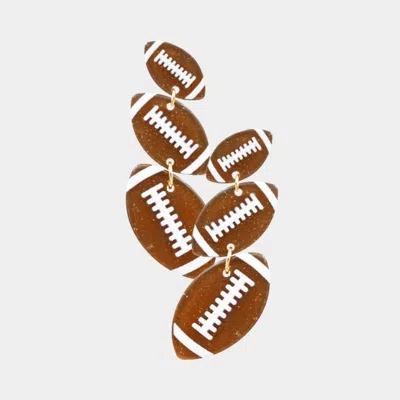 Fashnzfab Acetate Football Link Earrings In Brown