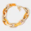 Fashnzfab Acetate Link Chain Chunky Necklace In Multi