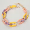 Fashnzfab Acetate Link Chain Chunky Necklace In Multi