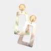 Fashnzfab Acetate Open Rectangle Dangle Earrings In Gray