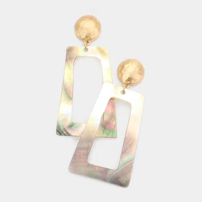 Fashnzfab Acetate Open Rectangle Dangle Earrings In Gray
